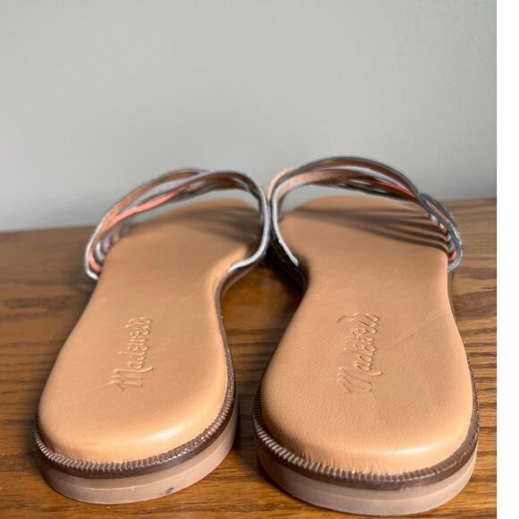 Madewell Shoes Tracie Crisscross Slide Sandal Leather Multicolor Size 9.5 - Picture 7 of 8